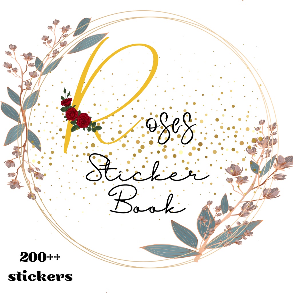 Sticker Book Digital Aesthetic Flower --- Roses Sticker Book