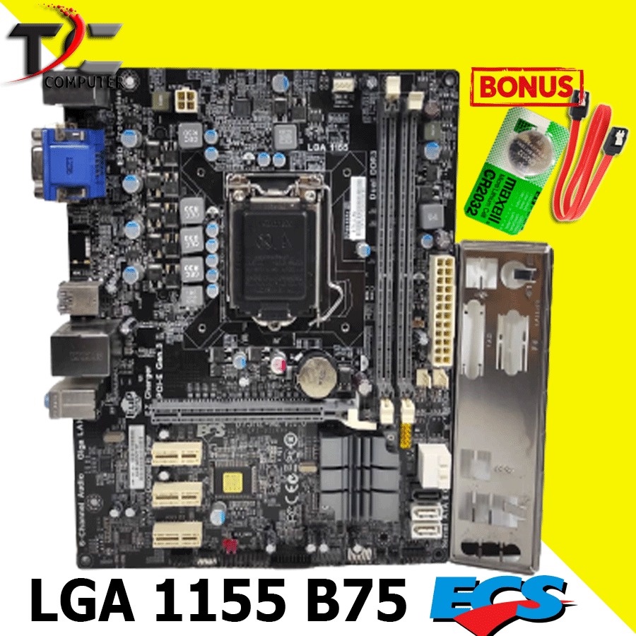 MOTHERBOARD LGA 1155 B75 2 SLOT RAM - ECS