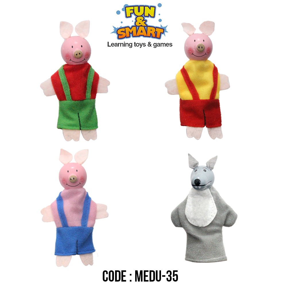 MAINAN STORY TELLING BONEKA JARI 3 LITTLE PIGS (MEDU-35)