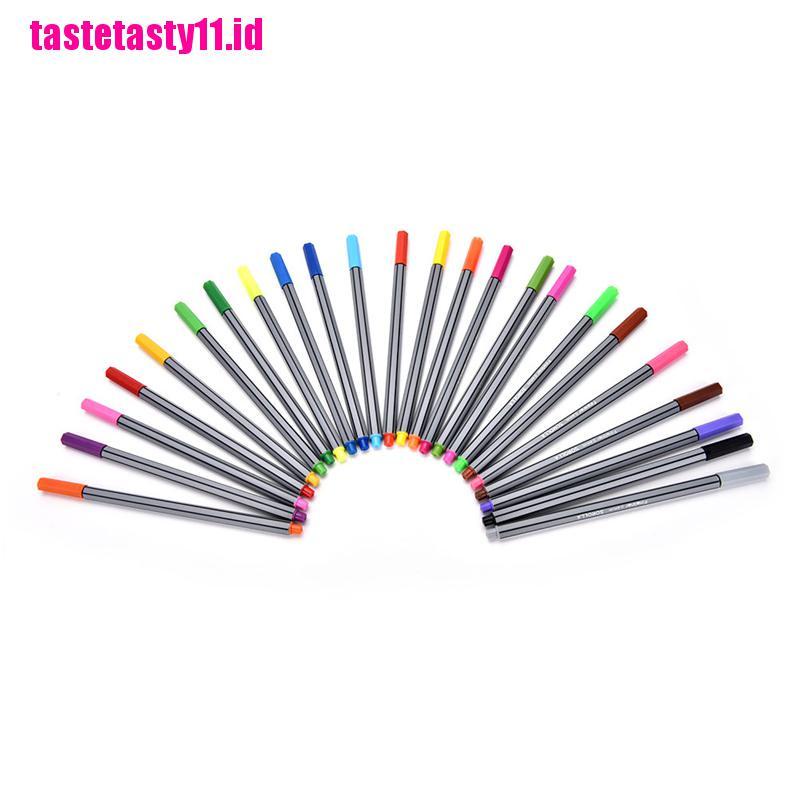 (TTID) 24pcs / Set Spidol Fineliner 0.4mm Untuk Menggambar