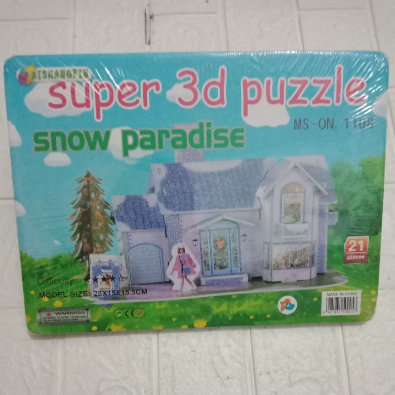 LYSASHOP - MAINAN EDUKASI ANAK PUZZLE 3D DIY BESAR/MELATIH MOTORIK KREATIFITAS KESABARAN IMAJINASI-Snow Paradise