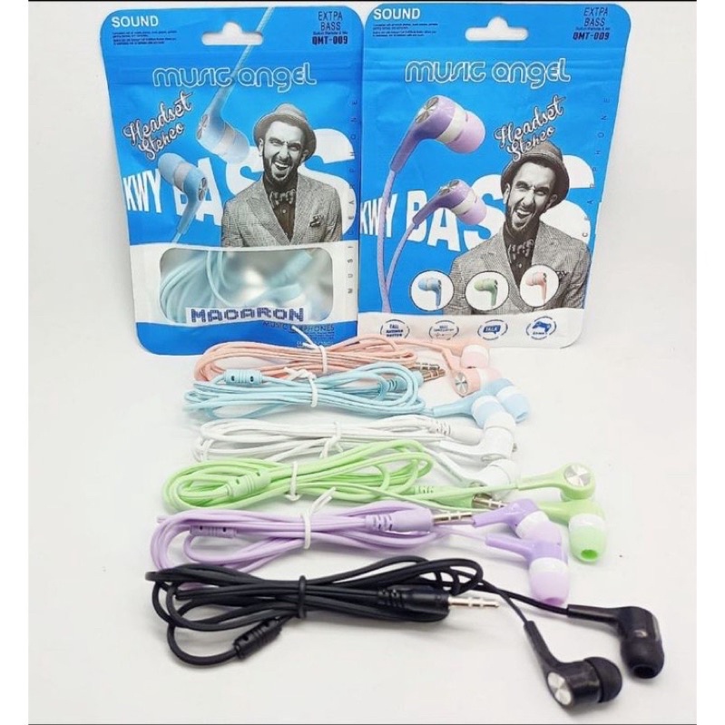 HANDSFREE MURAH /HENSET/HEDSET/HEADSET/ Earphone / Handset Music Angel Macaron