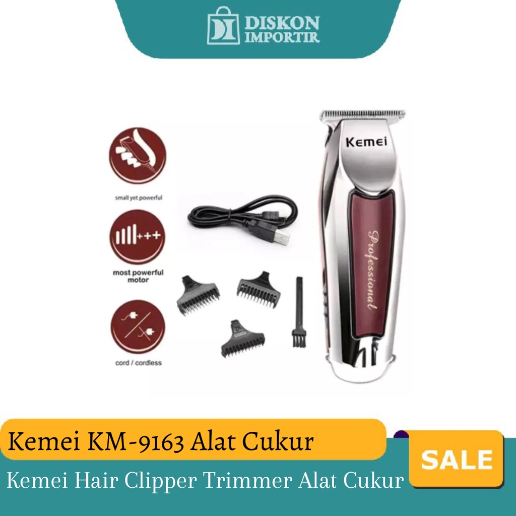 Kemei KM-9163 Hair Clipper Trimmer Alat Cukur Rambut Portable Multifungsi