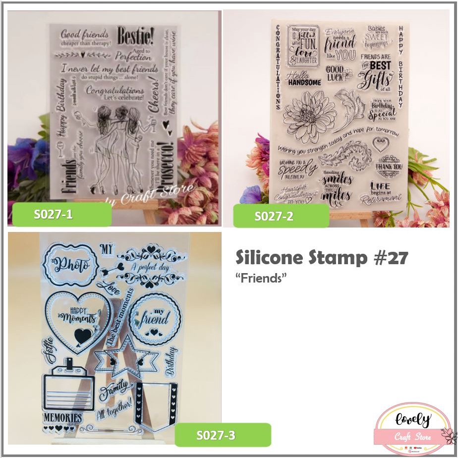 

LovelyCraftStore | S 27 Silicone Stamp Transparan - Transparent Silicone rubber Clear Stamp ~ Stempel Silikon Transparan Friends, Teman, Frame, Bingkai untuk journal, cards, art craft, scrapbook