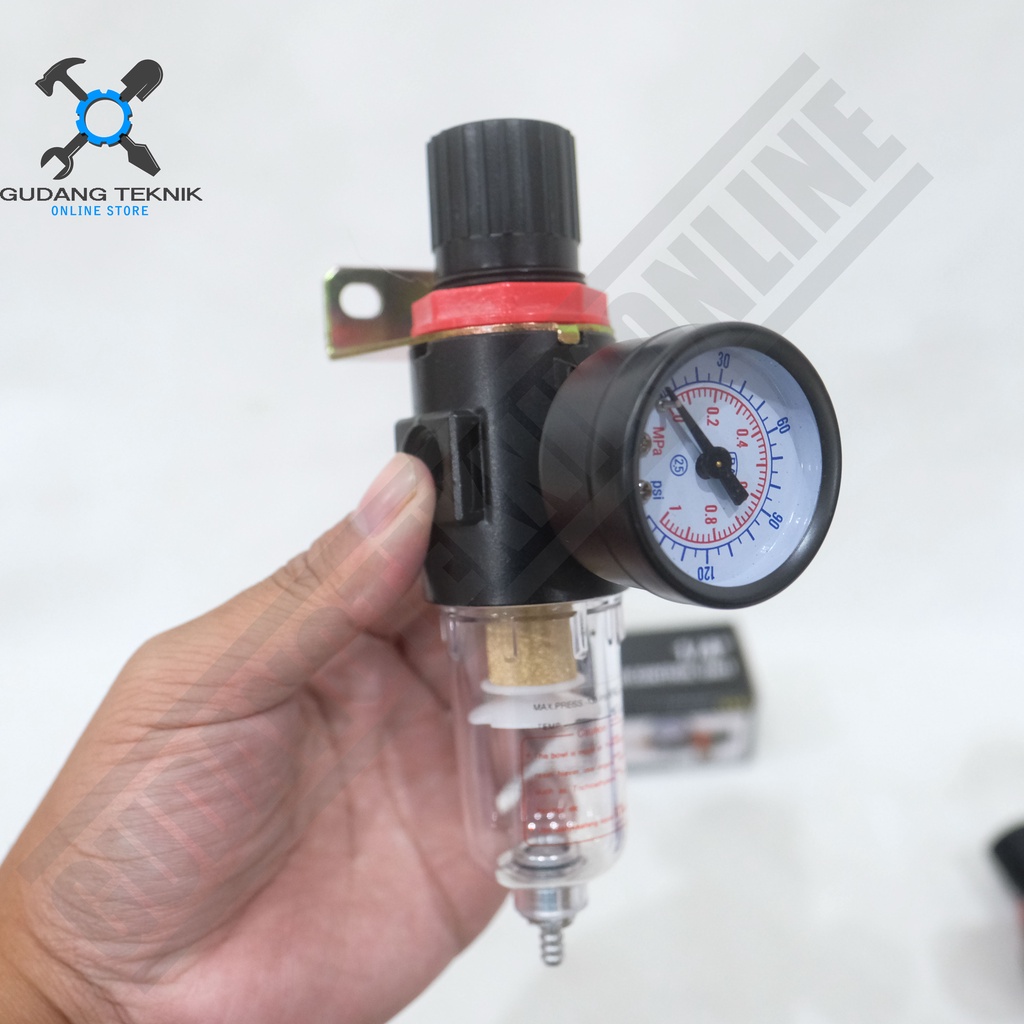 Mini Air Control Unit 1/4&quot; MOLLAR / Filter Air Kompresor Udara Regulator Pengatur Tekanan 1/4 Inch MOLLAR