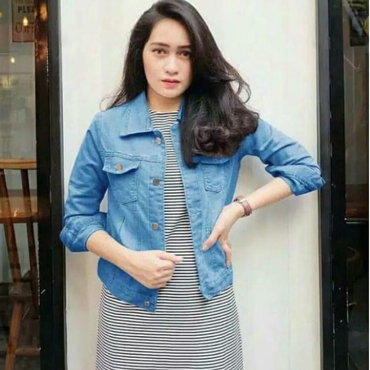Terbagus.. JAKET JEANS BIONDY WANITA KEKINIAN JINS DENIM BIONDY JAKET WARNA SNOW BLACK JAKET BIONDY 