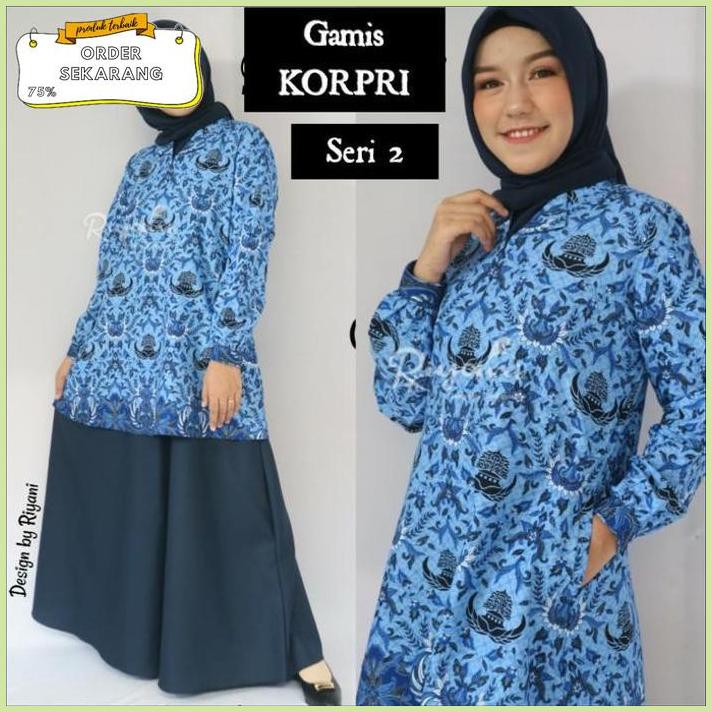 Sale Batik Korpri Seragam Dinas Pns Wanita Gamis Korpri by RIYANI - Korpri, S Termurah