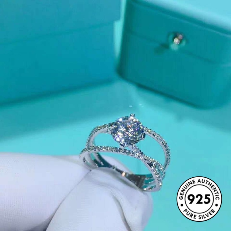 Cincin Berlian Bahan 925 Sterling Silver Untuk Wanita