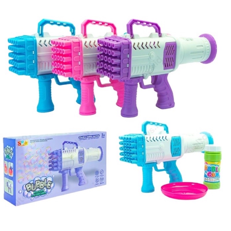 MAINAN BUBBLE GUN BAZOKA TEMBAKAN GELEMBUNG 25 LUBANG &amp; 32 LUBANG BUBBLE ROCKET LAINCHER