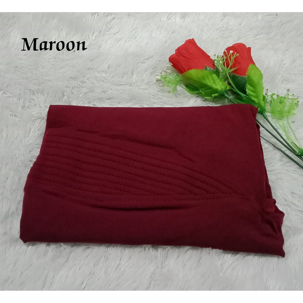 Best Seller...!!! Bergo Oval Polos / Hijab Harian Simple-Maroon