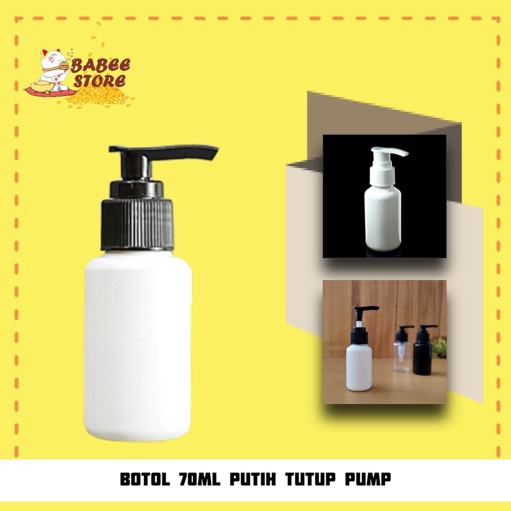 BOTOL PUMP LOTION TUBULAR 60 70ML WHITE BOTOL KOSMETIK - BOTOL 60ML 70ML TUBULAR PUTIH TUTUP PUMP LOTION