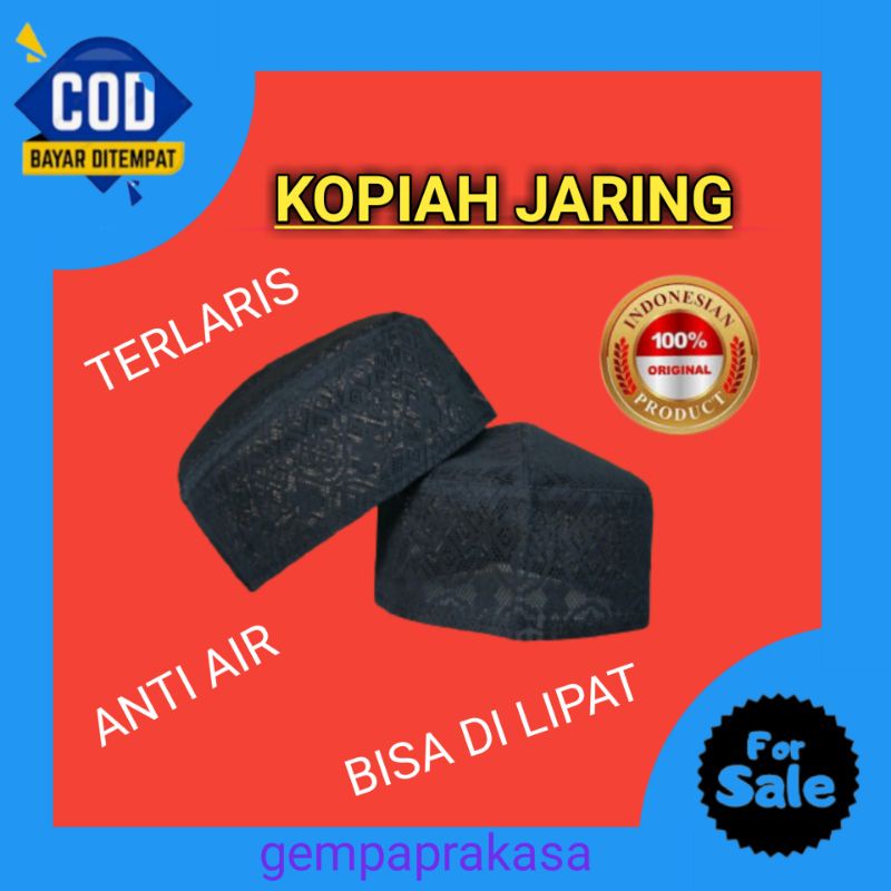 Peci Pria Jaring Murah Kopiah Jaring Hitam Polos Anti Air Terbaru Bisa Di Lipat Simpel