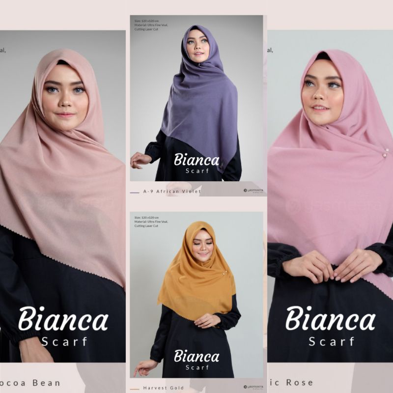 Yasmeera Bianca Anaya Scarf Hijab Khimar Segiempat Polos Bahan Voal Ultrafine & Arabian Voal Size 12