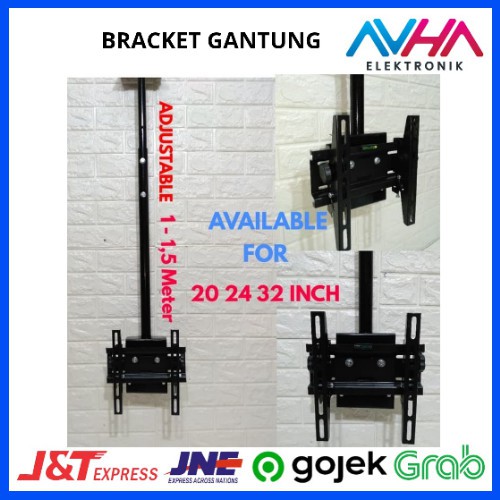 BRACKET TV PLAFON GANTUNG 20-43 INCH 2 METER