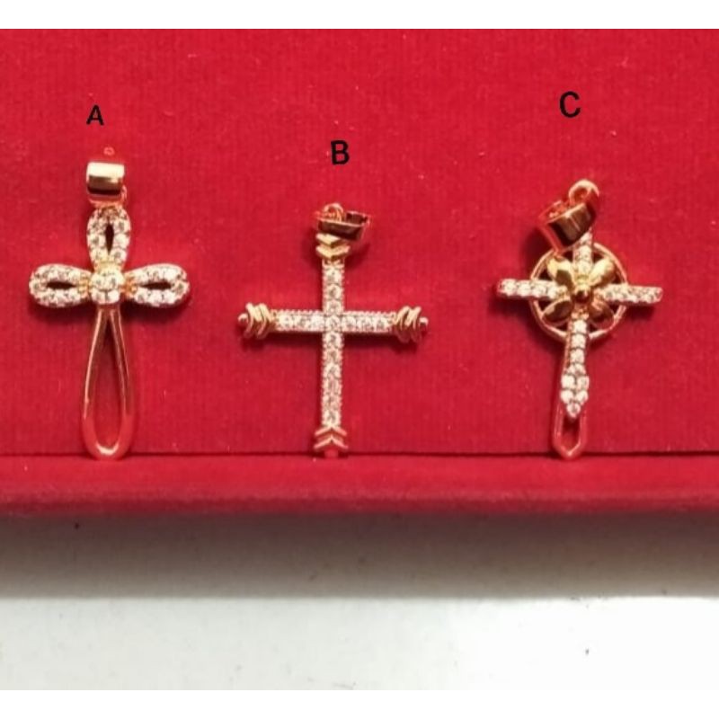 liontin kalung xuping lapis emas dengan mata zircon