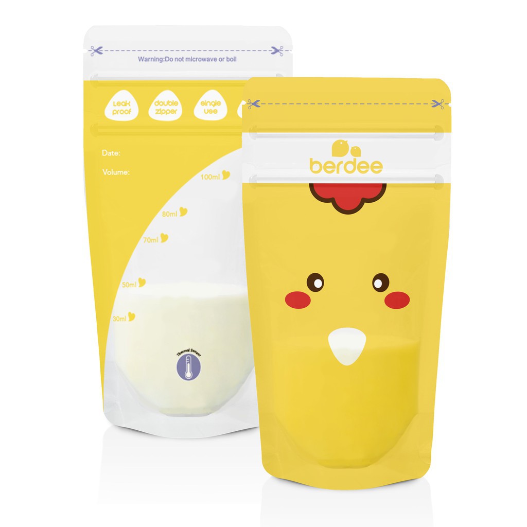 [PROMO BUY 3 FREE ASI BOOSTER] Berdee Baby Breasmilk Storage Bags Chickee 100ml Kantong Asi