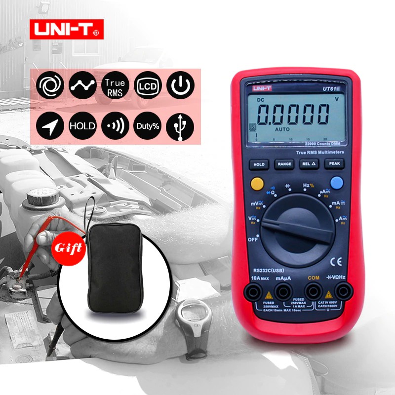 FREE ONGKIR UNI-T UT61A UT61B UT61C UT61D UT61E Digital Multimeter true rms AC DC Meter Software CD