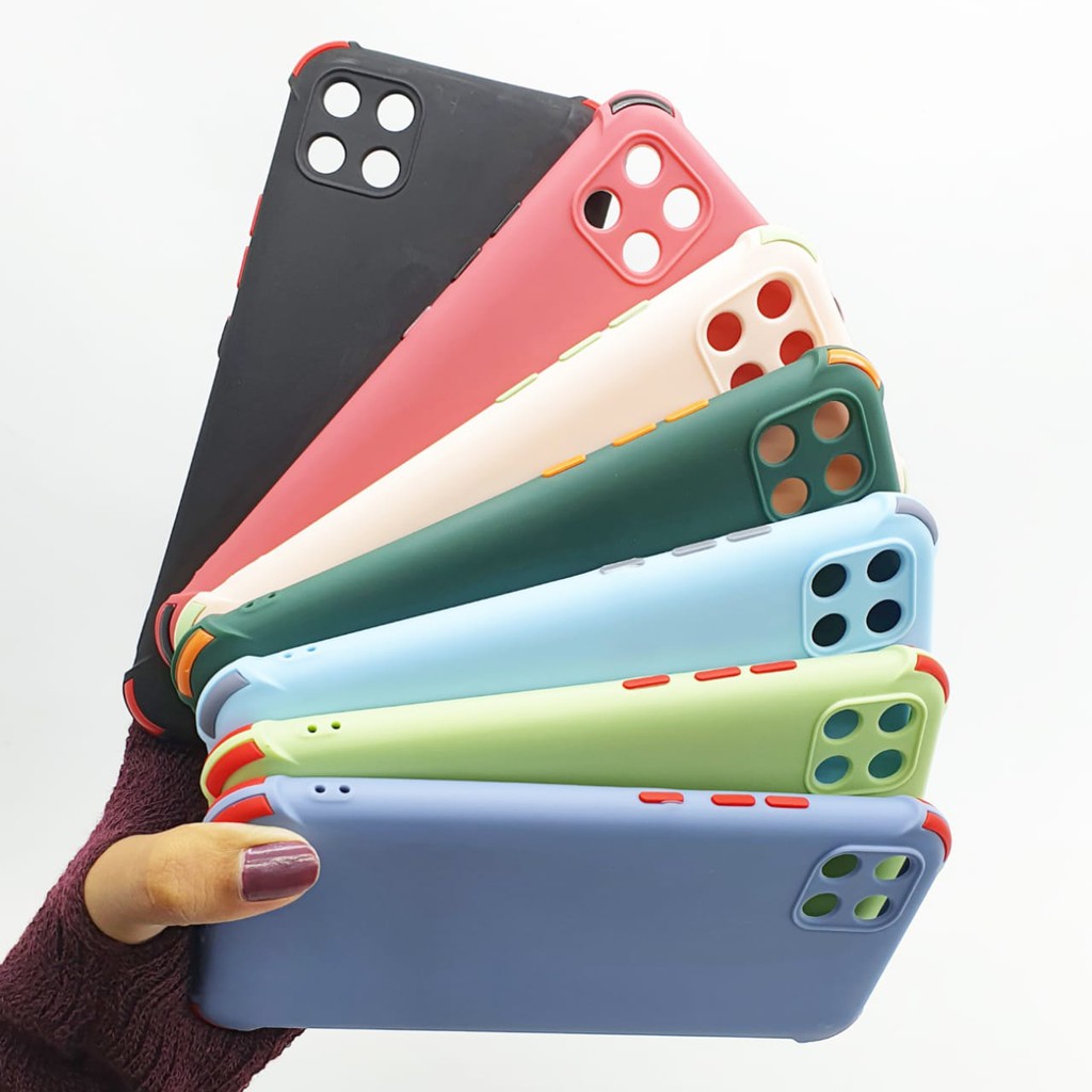 Realme C11 Softcase Candy Crack Macaron 2 Tone Plus Pelindung Camera