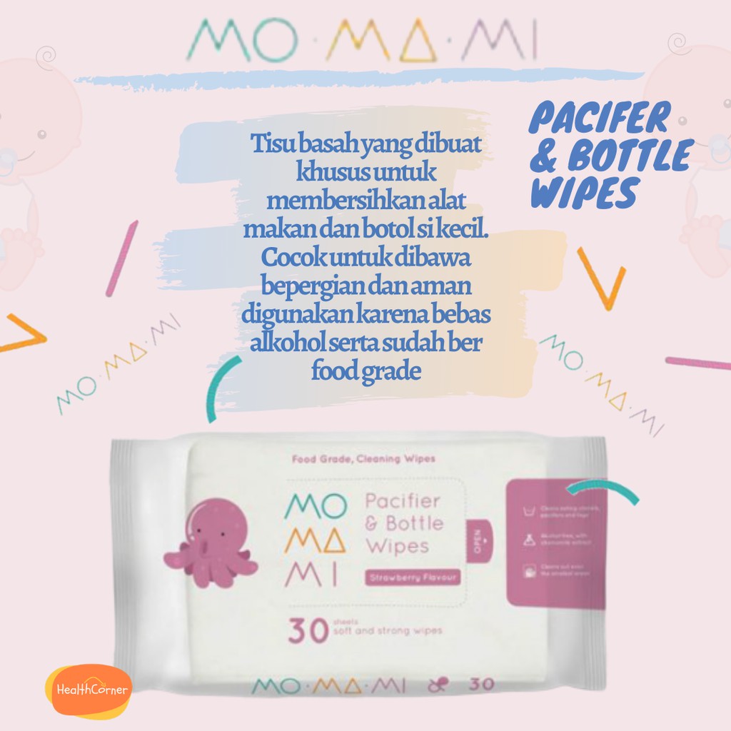 MOMAMI Pacifer &amp; Bottle Wipes 30sheet