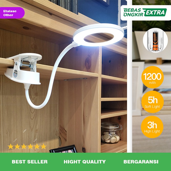 Lampu Meja Belajar LED Clip Circle Design Lampu Belajar LED Lampu Baca Lampu Tidur Anak