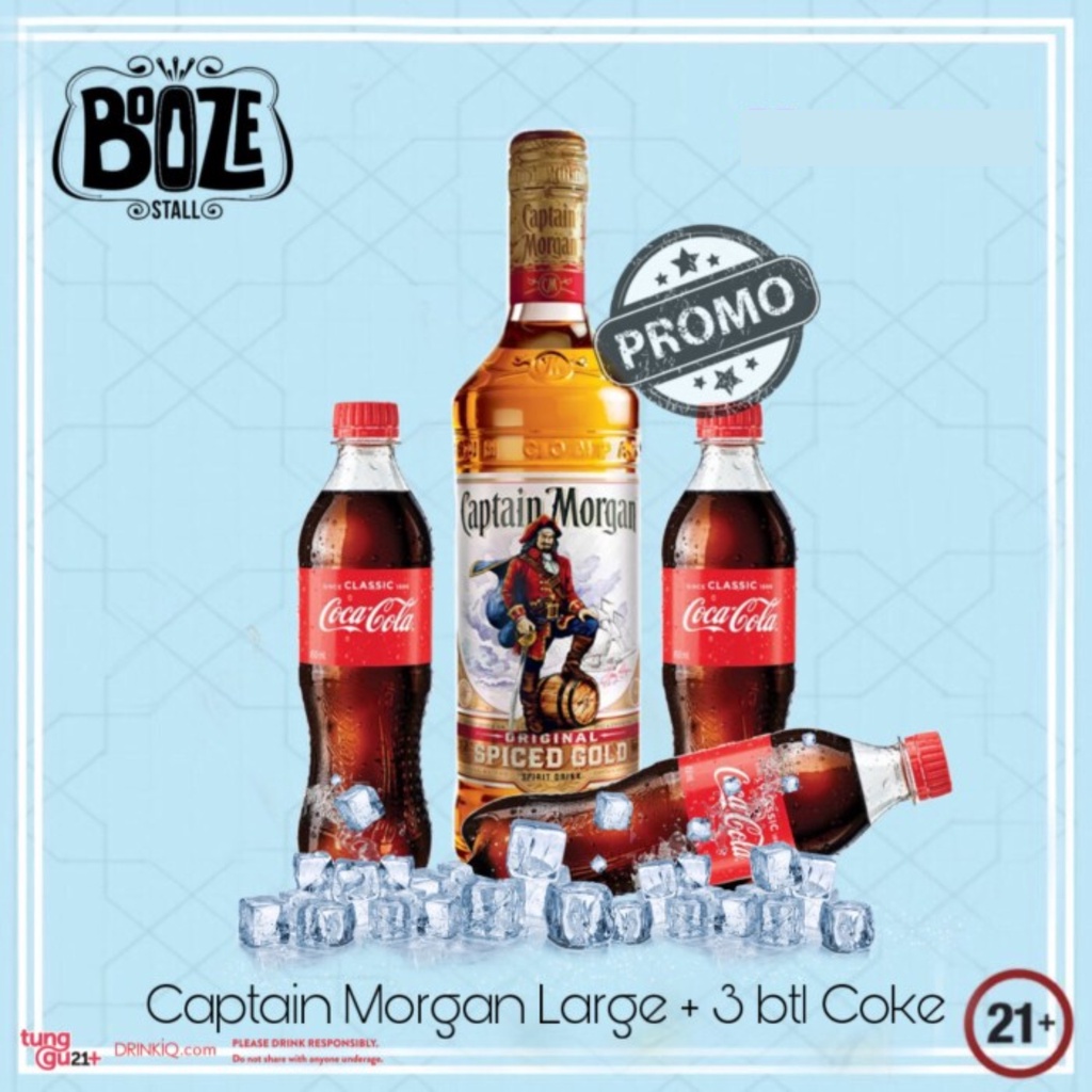 Captain morgan 750ml + 3btl Coca-cola