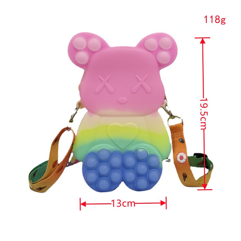 Tas Pop It Selempang Fashion Ukuran Besar MUAT HP violent bear pop it bag