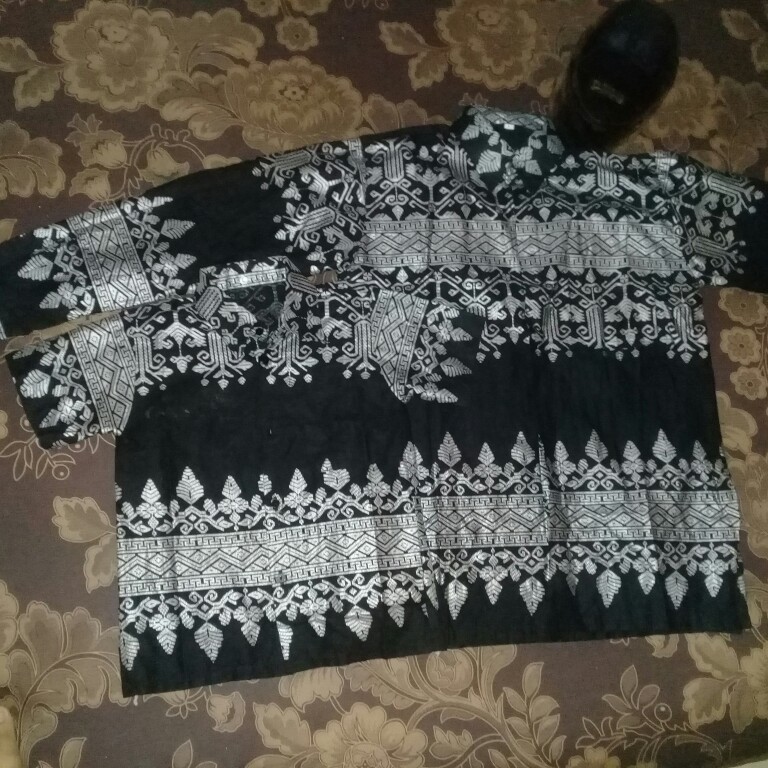 Couple Ayah&anak - Batik Atasan Pria -batik Couple Keluarga Motif Prada Anjani Silver