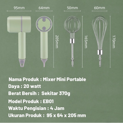 HAND MIXER BLENDER CHOPPER PORTABLE 3IN1 TUUMYY TM-3312
