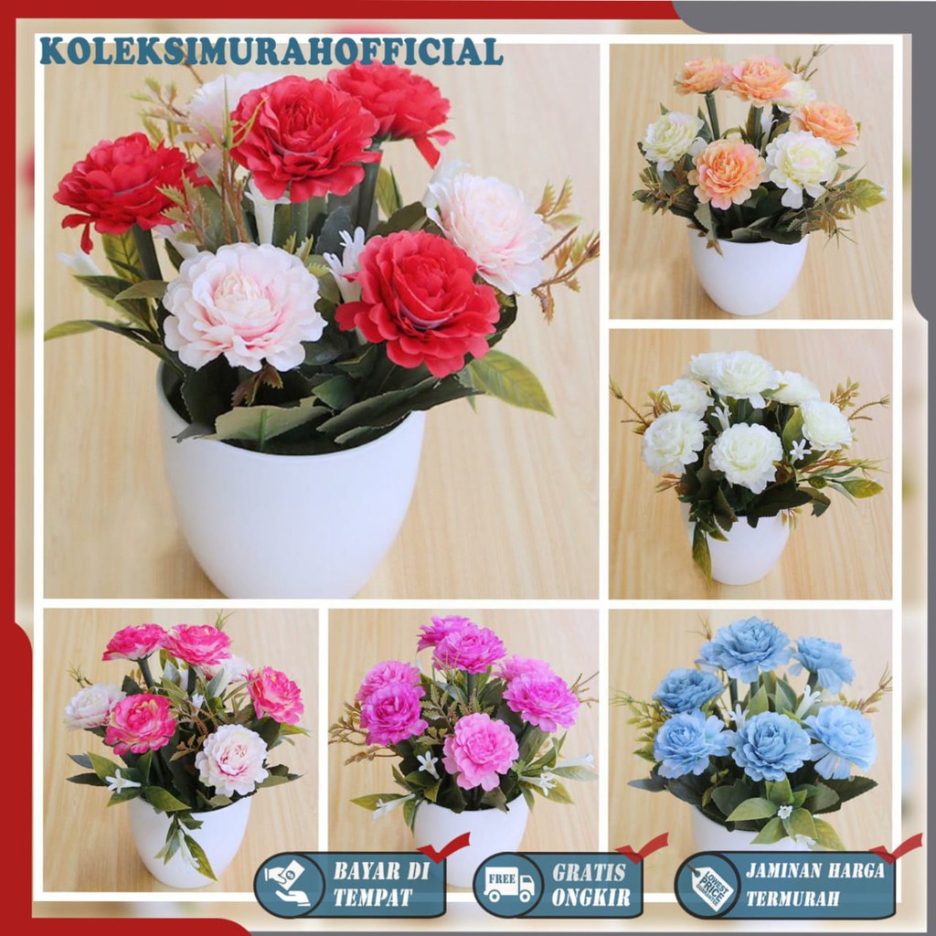 COD BUNGA PLASTIK BUNGA PAJANGAN IMITASI BUNGA ARTIFISIAL BUNGA MAWAR PEONY TANAMAN HIAS BP8838