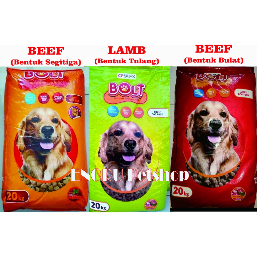 BOLT Dog Food 20Kg FRESHPACK / Makanan Anjing Dewasa BOLT DOG FOOD 20KG / bolt dog 20kg / makanan an