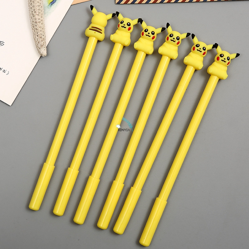 Pulpen Lucu Kartun Pikachu Tema Pena Gel Pikachu Hitam Pena Kreatif