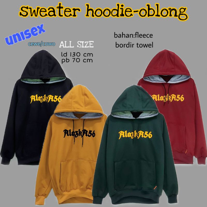 Hoodie/style korea/oblong/ld 130/big size/bordir towel/over size/fleece