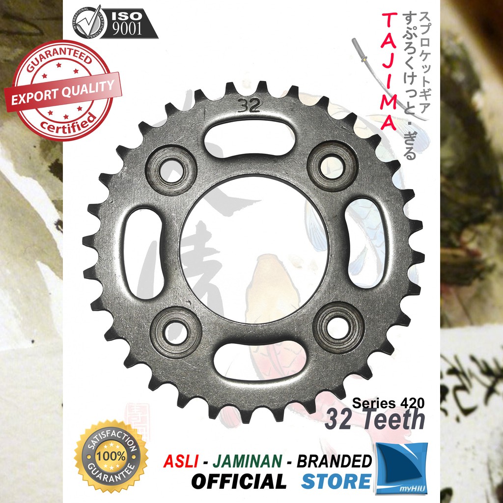 Gigi Tarik 30T ~ 45T HONDA Revo / Absolute / New / FI / Gir Belakang - Rear Sprocket Gear TAJIMA-420-32T
