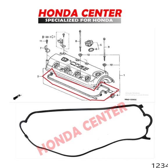 Packing paking perpak karet tutup cover klep cylinder head accord cielo vtec accord vti odyssey ra6 1996 1997 1998 1999 2000 2001 2002 2003 12341-P0A