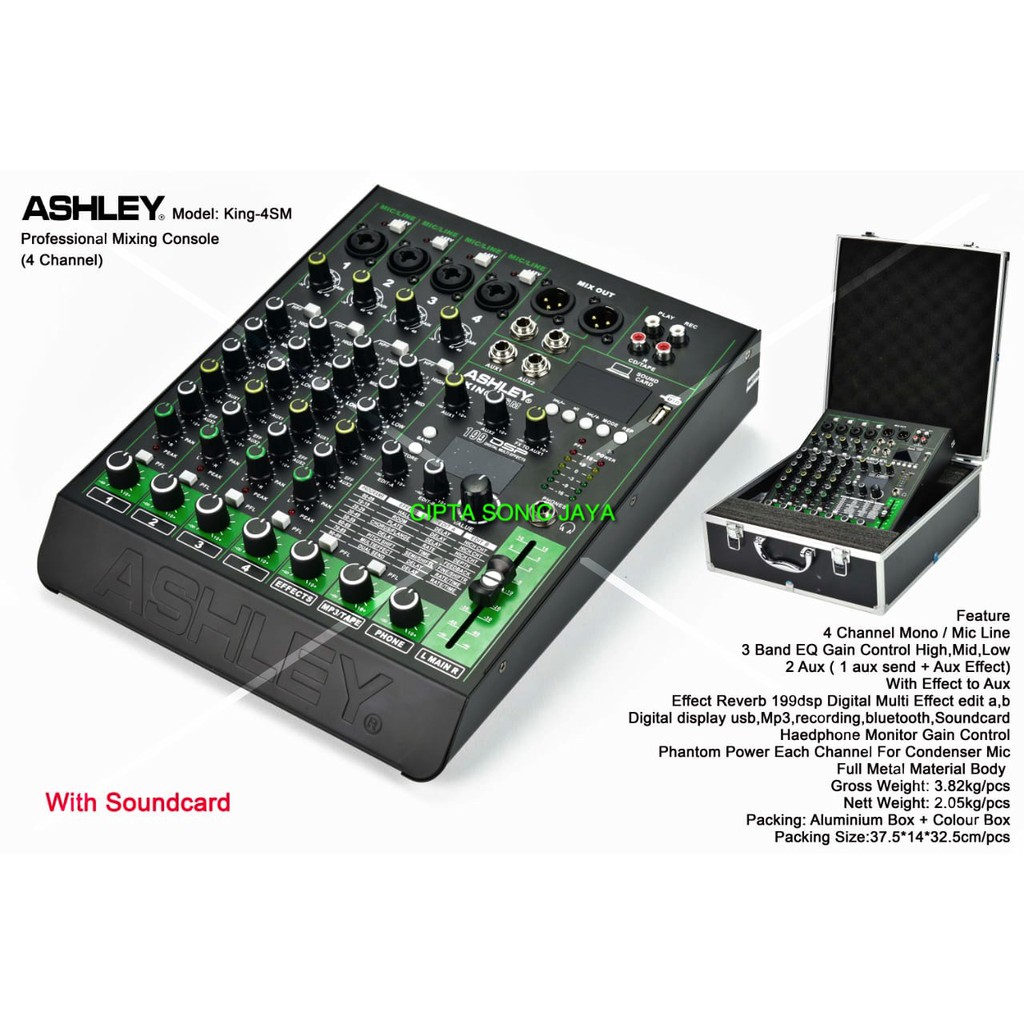 MIXER ASHLEY KING 4 SM ORIGINAL LENGKAP HARDCASE