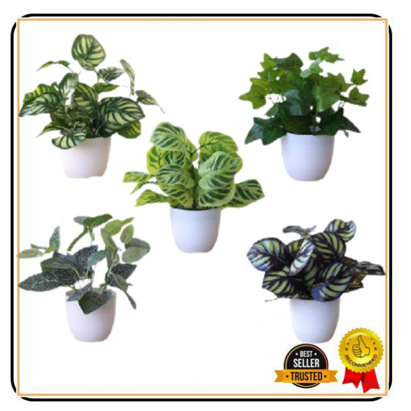 JY POT27 TANAMAN HIAS INDOOR PLASTIK POT BUNGA ARTIFICIAL DAUN RAMBAT DEKORASI MONSTERA KERING