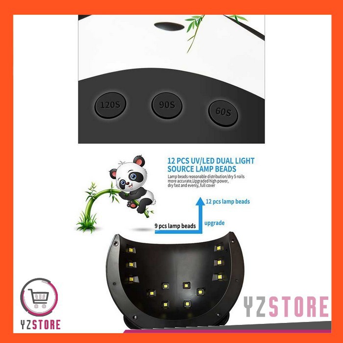 Pengering Kutek Kuku Gel 36W Lampu UV LED Nail Art Dryer Panda Design YZ15
