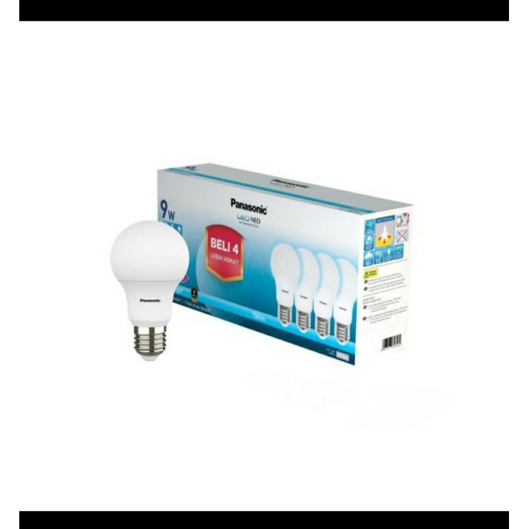 Led Bulb panasonic paket (isi 4) 3w, 5w, 7w, 9w, 11w, 13w Nyala Putih. paket 3 pcs free 1 pcs