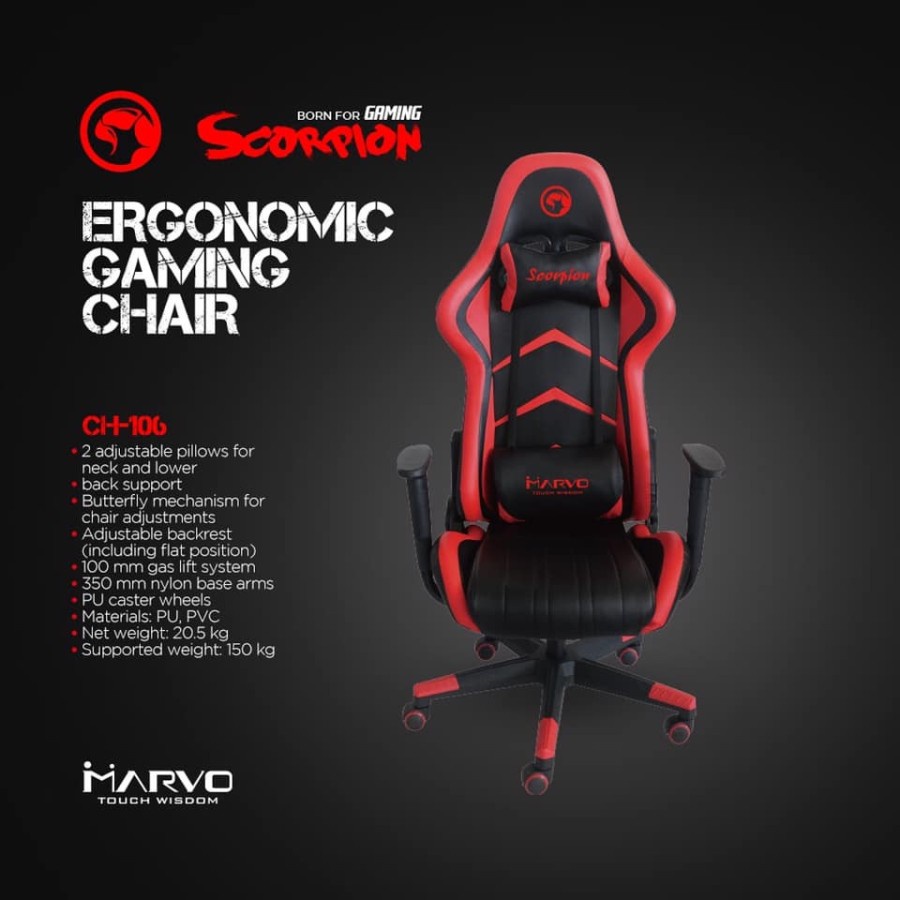 Kursi Gaming MARVO CH 106 - MARVO Scorpio CH106 Gaming Chair