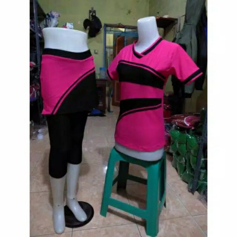 setelan senam zumba celana rok