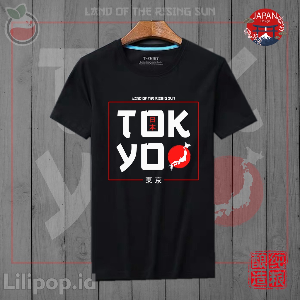 Lilipop Kaos Tshirt  Pria Tokyo Japan Nippon Jepang Baju Distro Basic Lengan Pendek Cowok Kasual