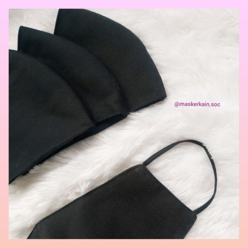 MASKER KAIN 2 LAPIS DUCKBILL bahan Oxford | Karet Hitam