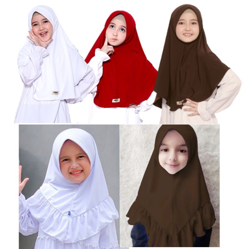 Jual Kerudung Sekolah Sd Smp/ Jilbab Putih Coklat Pramuka Usia 3 - 13 ...