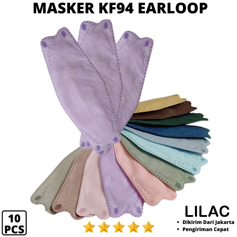 Termurah Masker Kf94 isi 10pcs 4ply Original Pilihan Warna Masker Face Mask Masker Earloop Disposable Mask