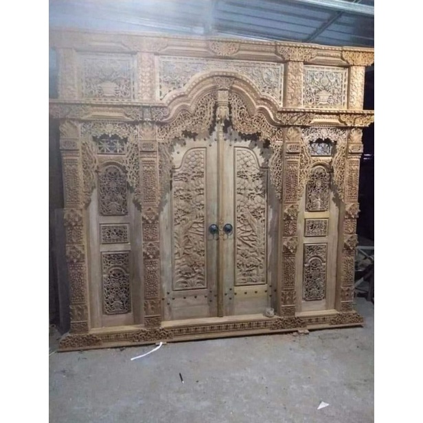 Pintu Gebyok Ramayana Full Jati Sulawesi 300x270