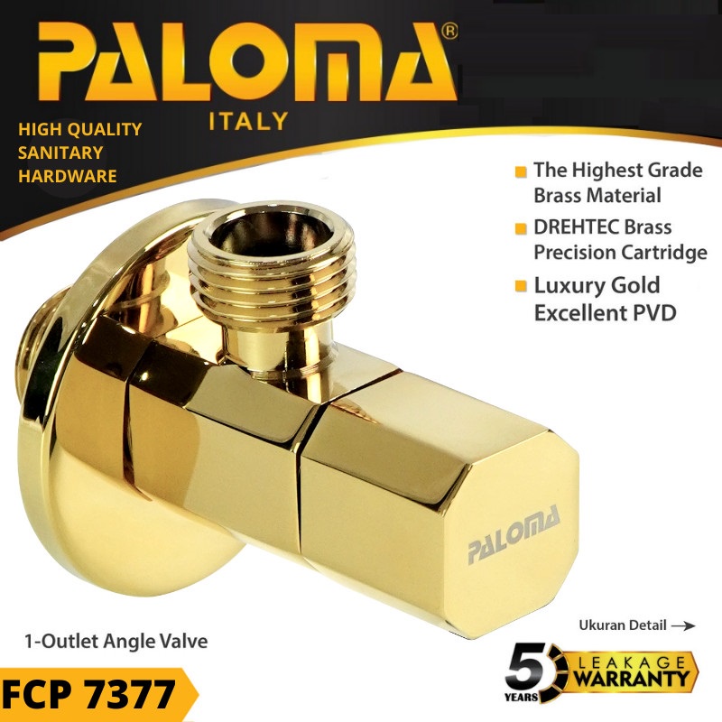 PALOMA FCP 7377 GOLD STOP KERAN AIR VALVE KERAN STOP TOILET KAMAR MANDI