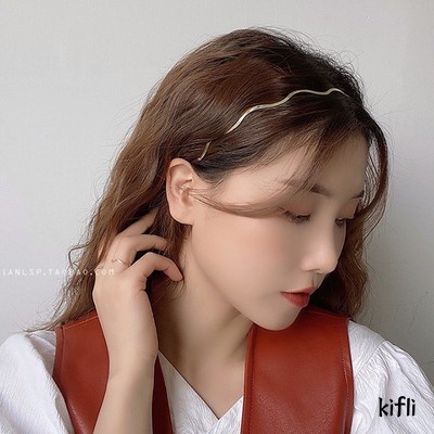 Korea Gaya Ikat Kepala Bergelombang Emas,Aksesoris Fashion