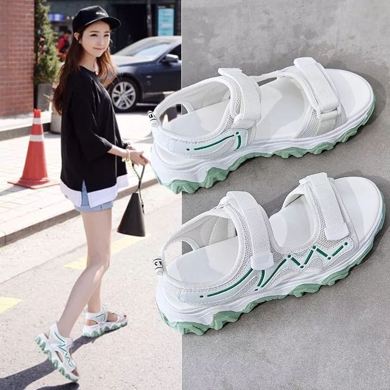 Sepatu Sandal Platform Wanita Model Velcro BD30