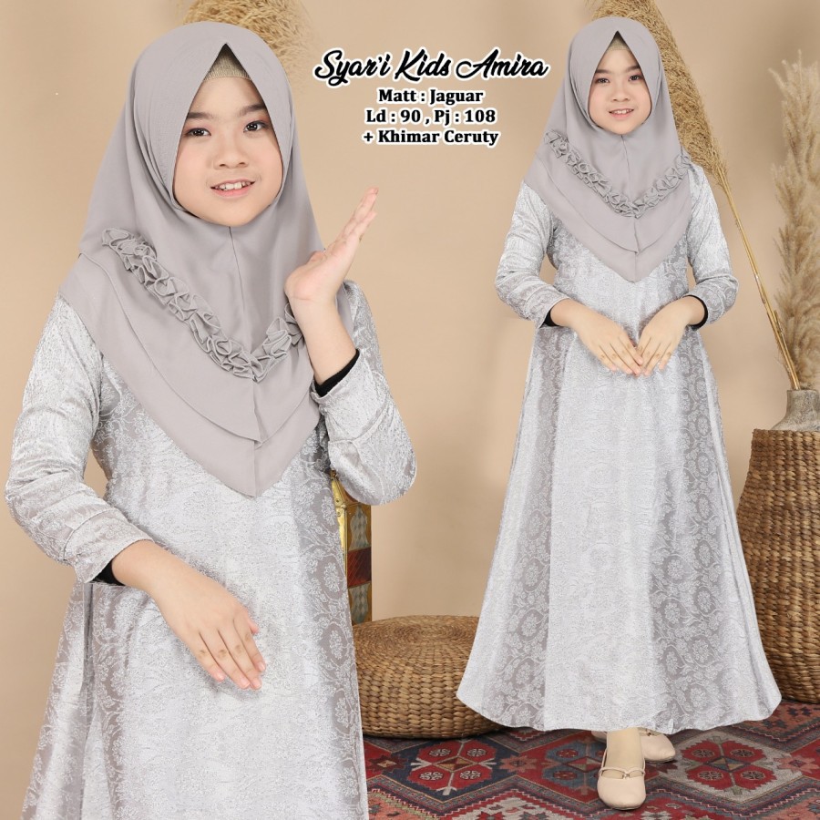 eLBi-baju muslim anak perempuan-Little Bee Boutique I farah UMUR USIA 9 10 11 12 13 Thn Baju Lebaran