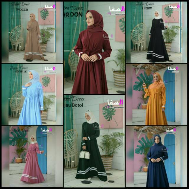 Saqina dress Gamis Wolfis renda Original Alsava ALMIRA STORE